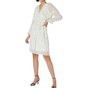 Koche Ruffle Polka Dot Dress Black White 42 Large L